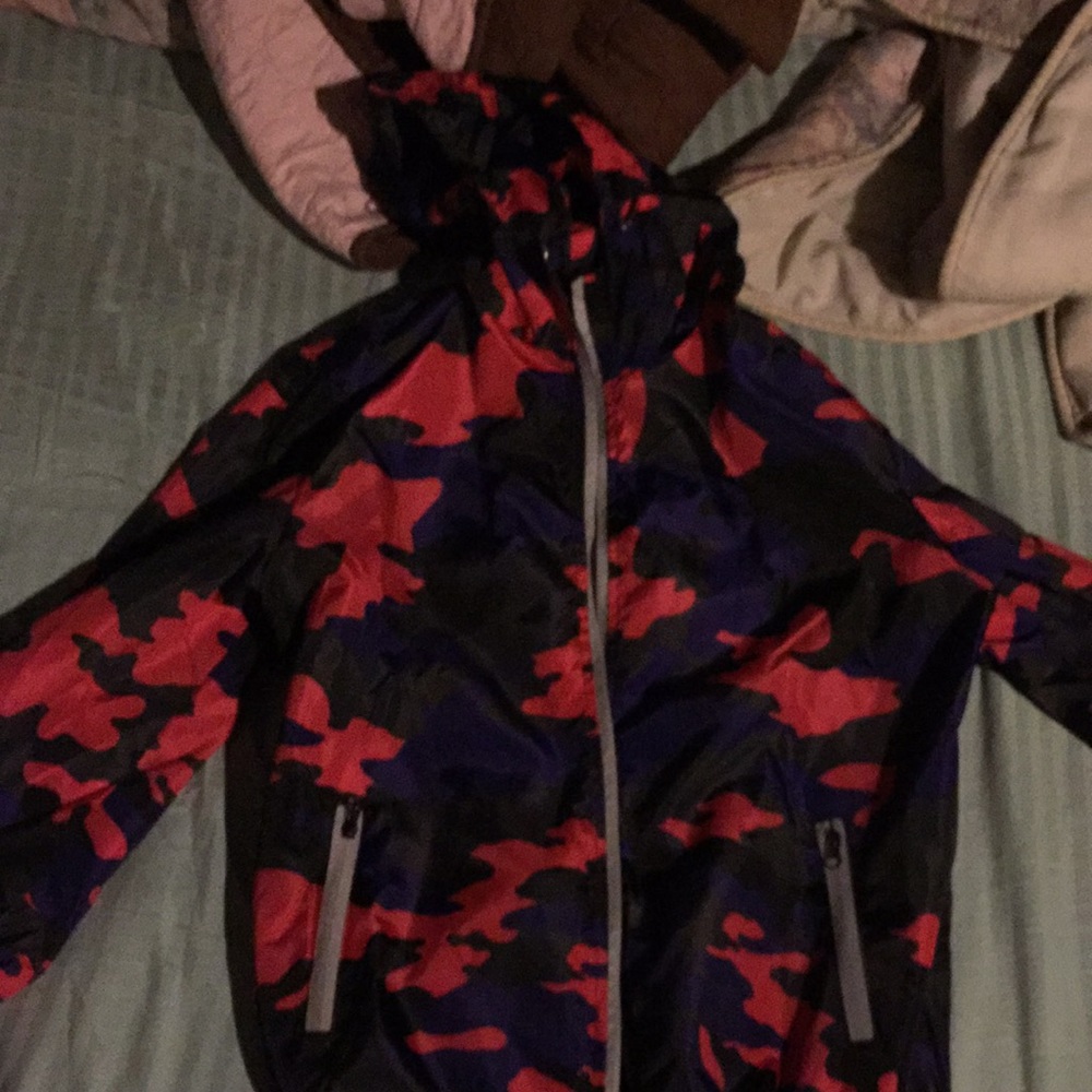 Camouflage Jacket Purple, Black, And Red